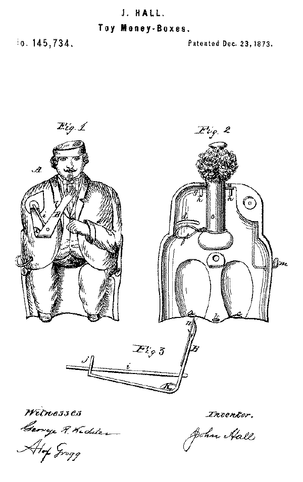 Tammany Bank, Patent Drawing No. 145,734